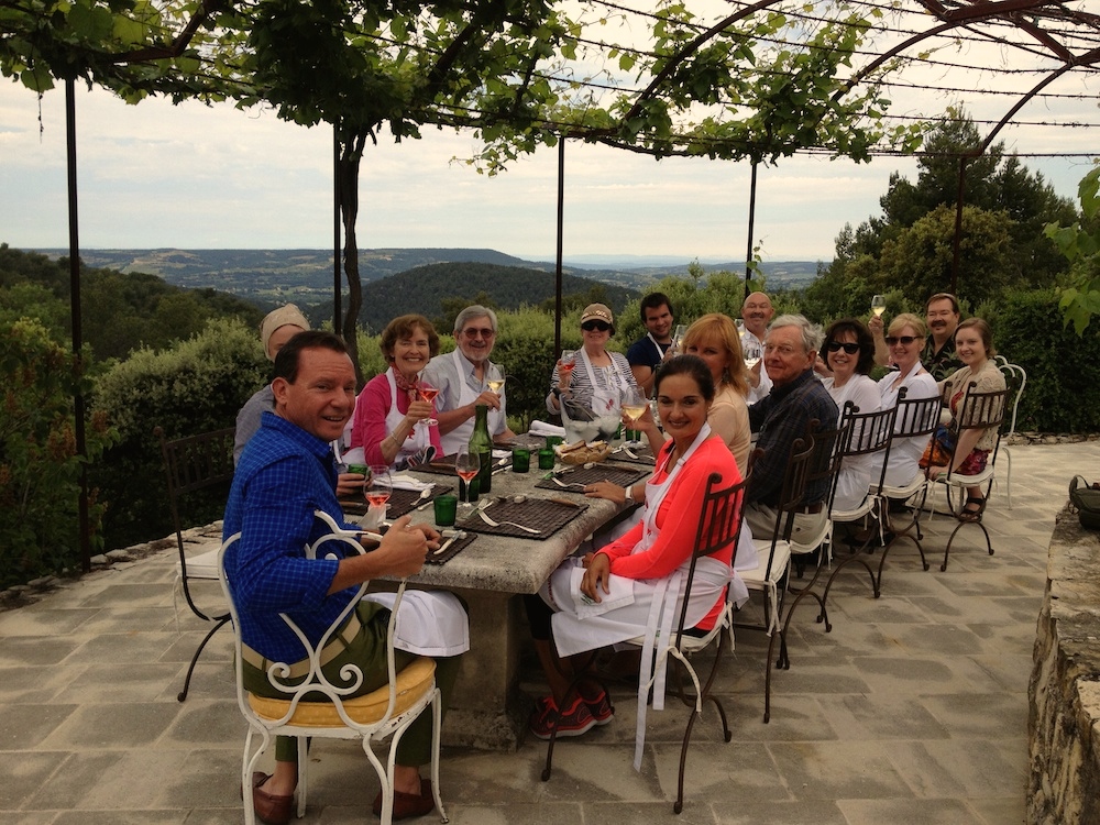 Students on the Chanteduc terrace.JPG