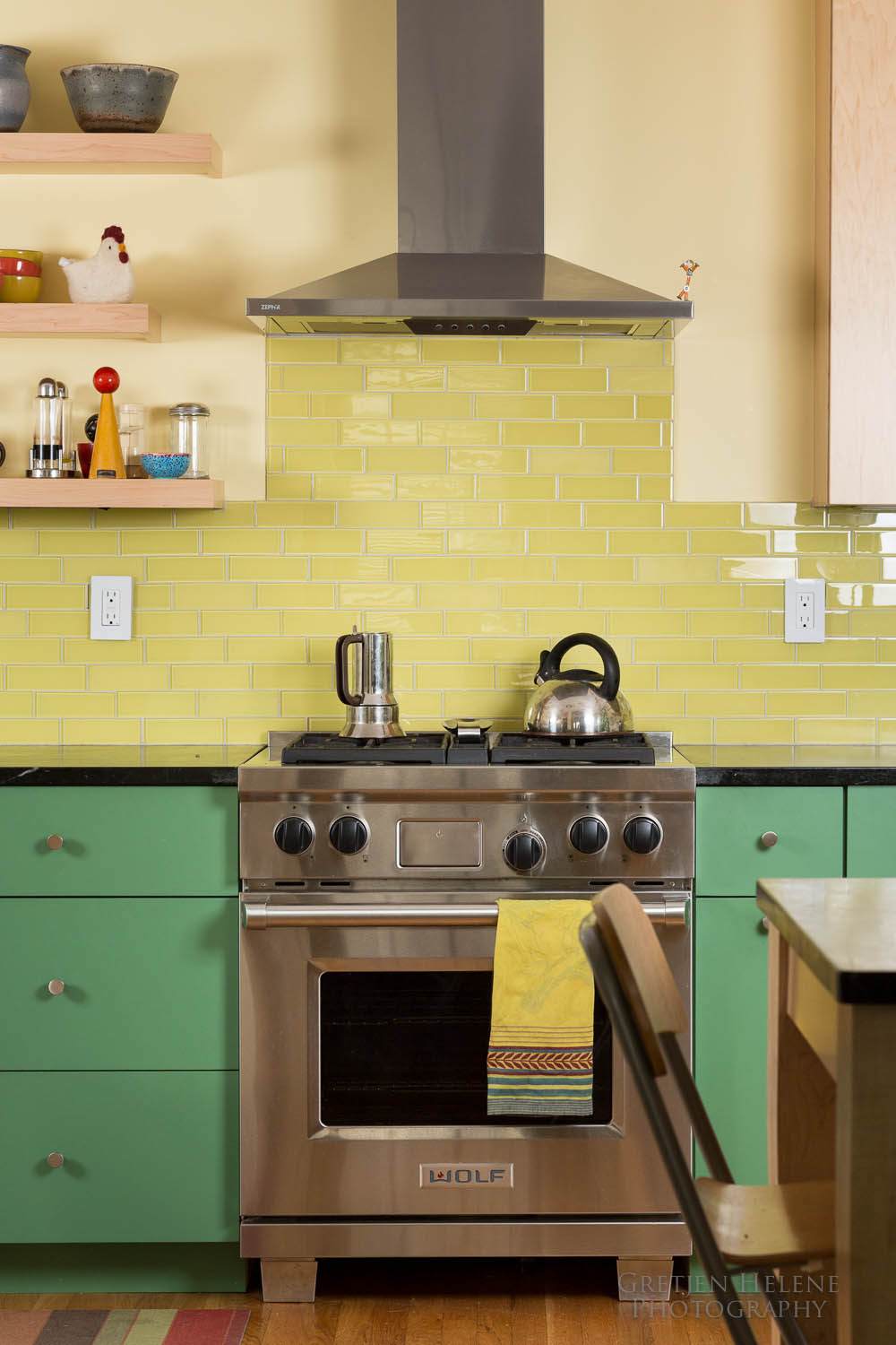 Tile defines the range backsplash