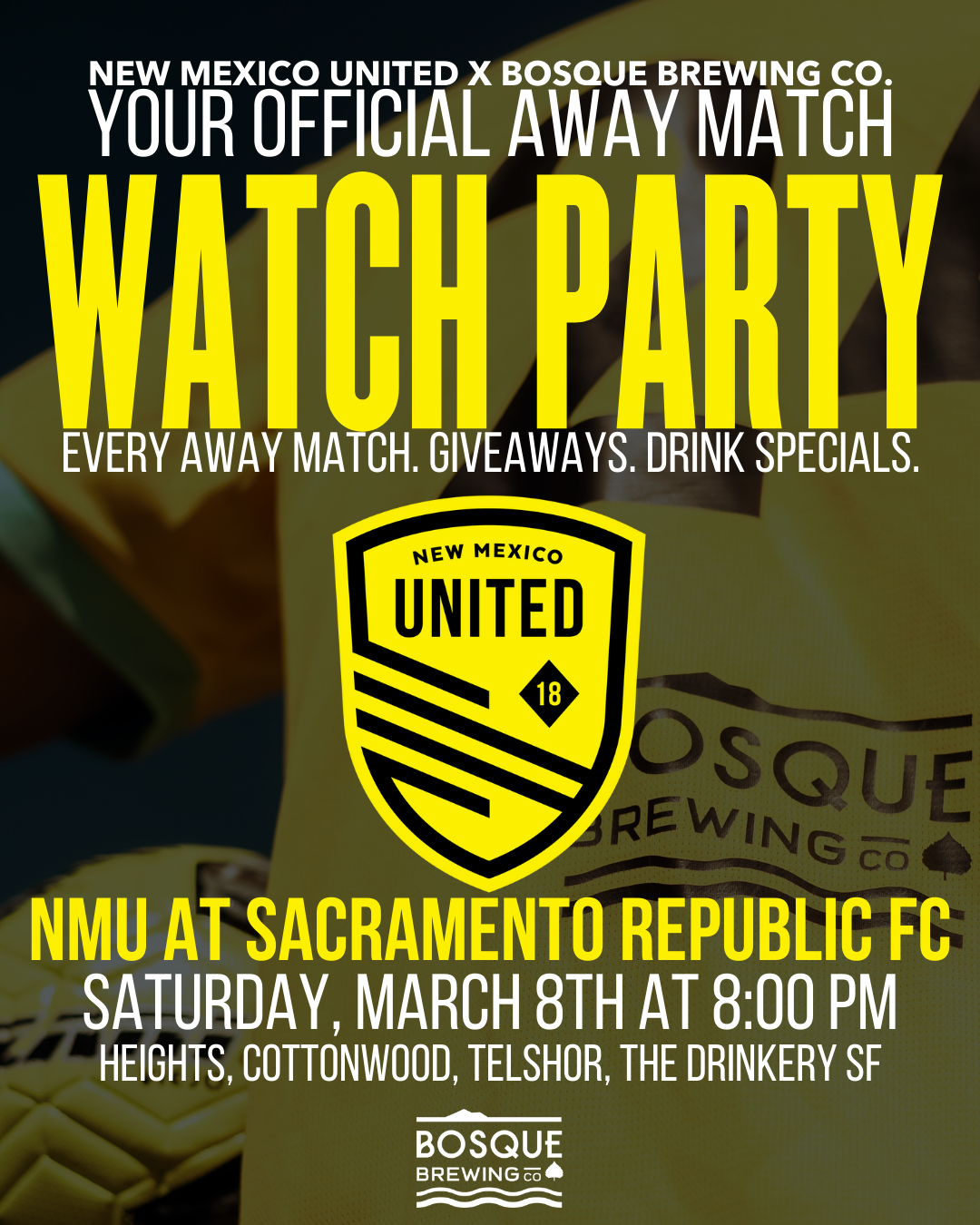 NM United x Bosque Watch Party