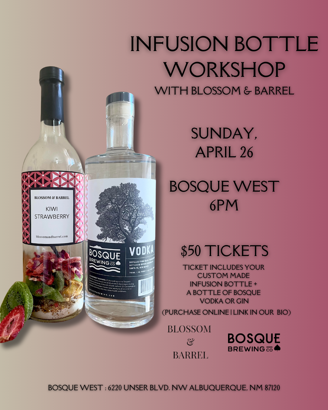 Infusion Bottle Workshop with Blossom & Barrel