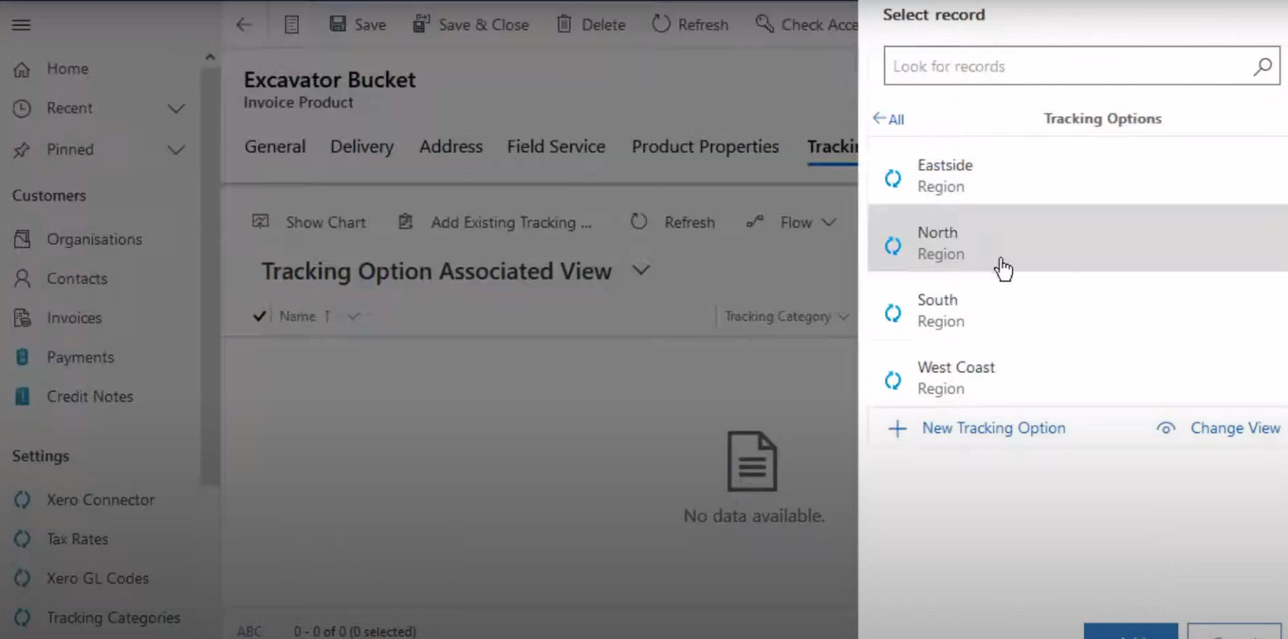 Assign tracking categories related to your invoice.