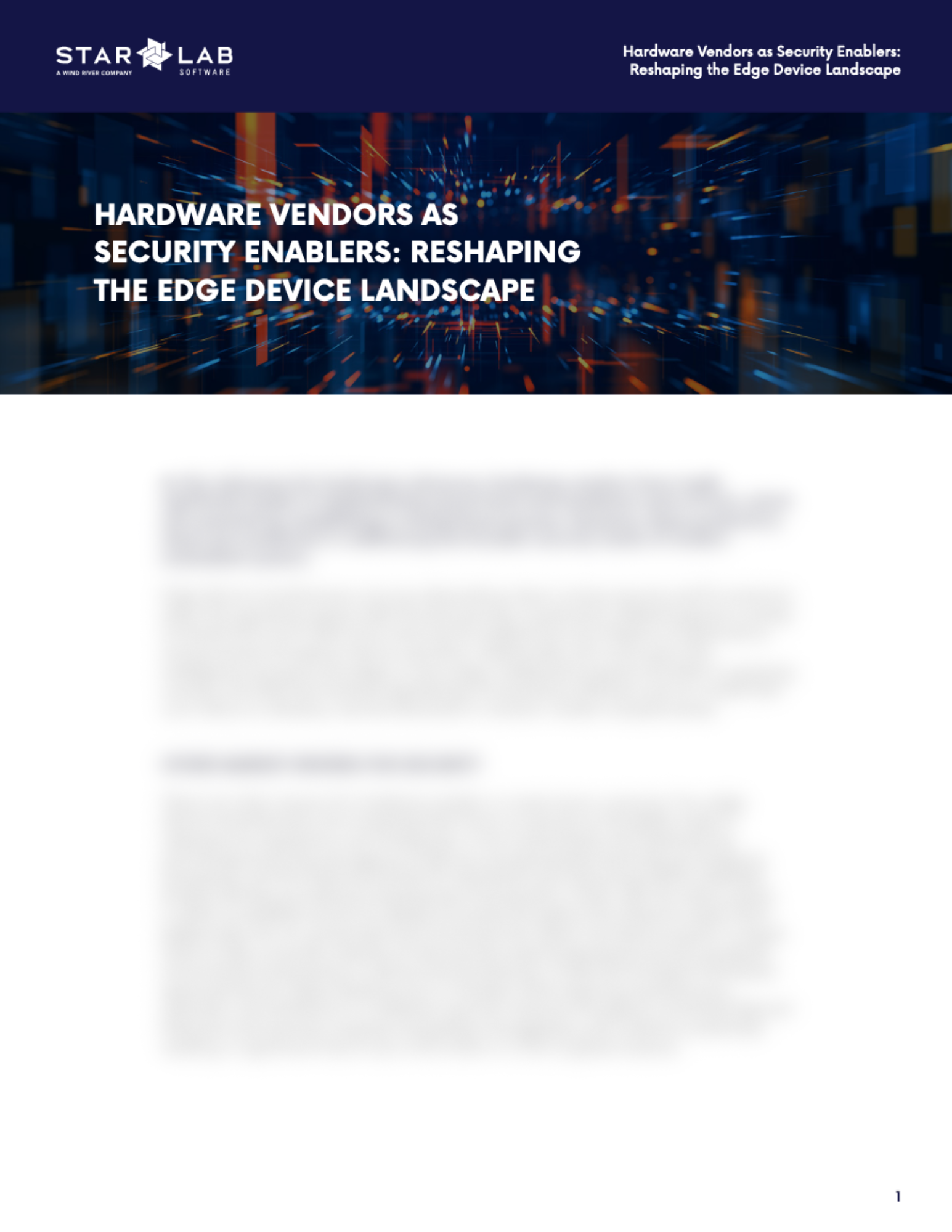 Hardware Vendors as Security Enablers