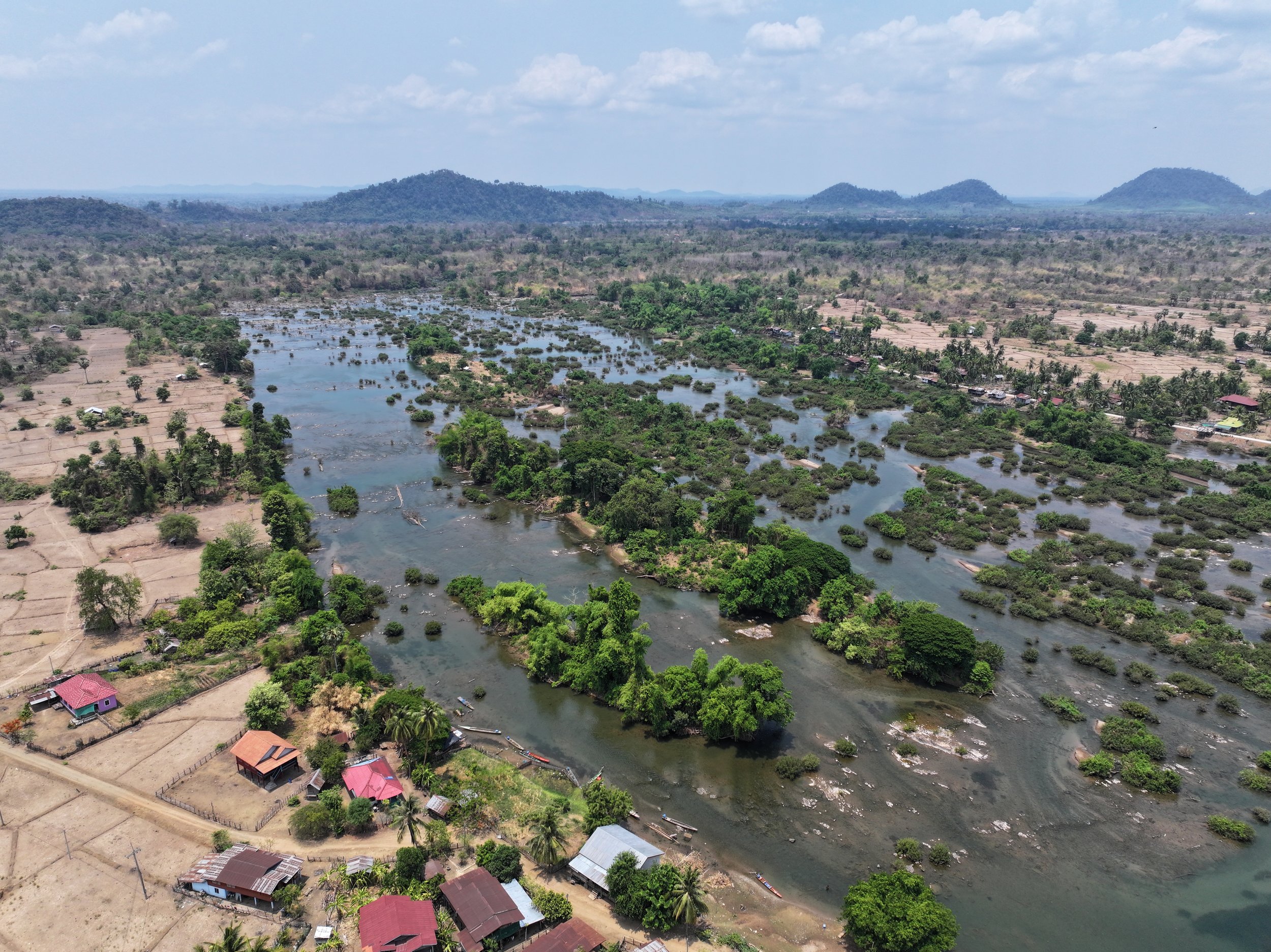Aerial shot of Don Xom, Siphandone ©WWF-Laos