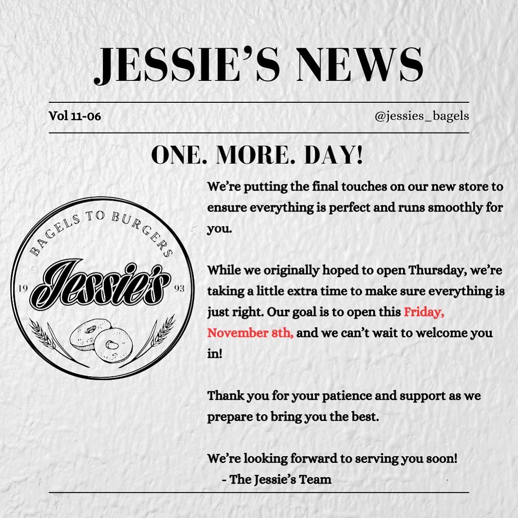 Just a little bit longer! Although we had hoped for Thursday, we will be taking one more day to make sure everything is perfect. 

Our new store at 207 Orange Tpke will be open on Friday, November 8th!

Thank you for your patience and understanding, 